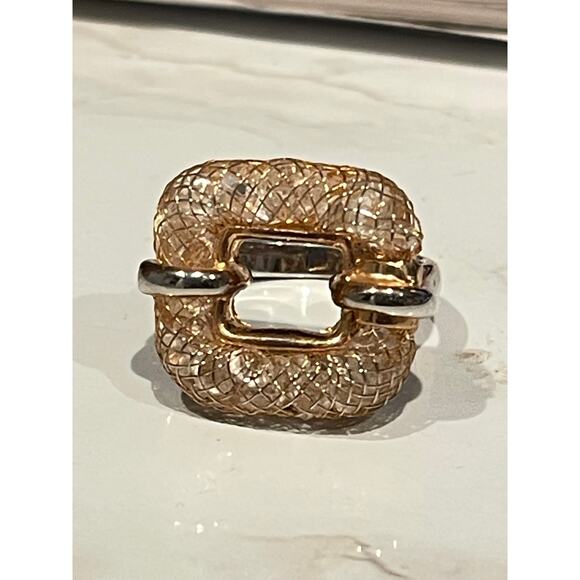 Alloy Rhinestone Square Women's Ring Faux Crystal in Mesh - Picture 2 of 8